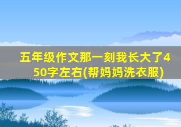 五年级作文那一刻我长大了450字左右(帮妈妈洗衣服)