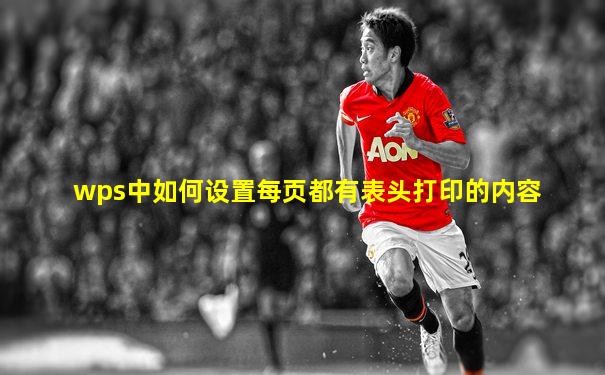 wps中如何设置每页都有表头打印的内容