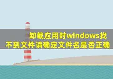 卸载应用时windows找不到文件请确定文件名是否正确